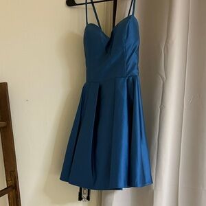 Blue Spaghetti Strap Dress